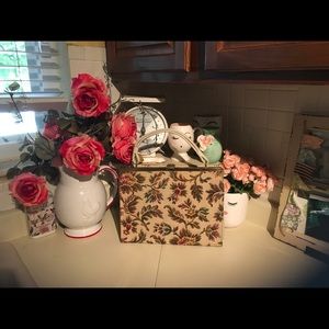 Vintage Antique Fall Floral Tapestry Handbag Purse